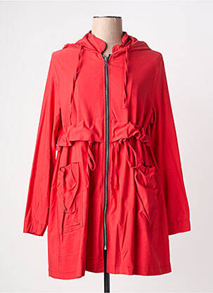 Trench țesătură poplin cu glugă roșu SOPHIA CURVY femme