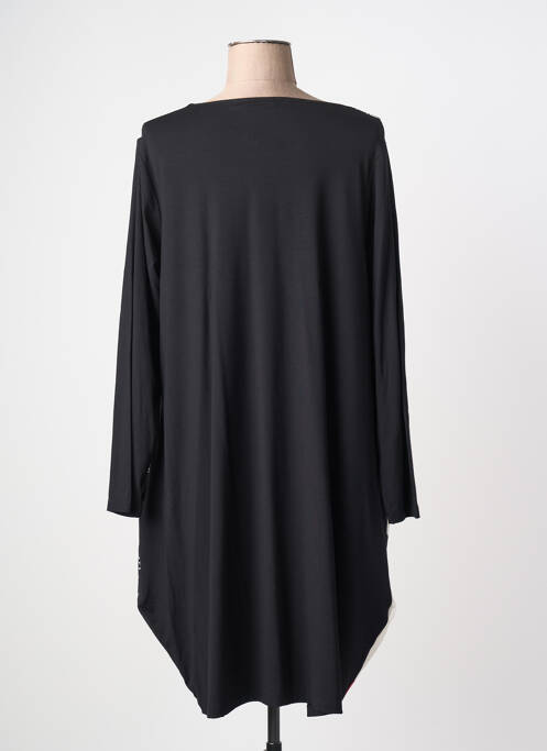 Rochie midi imprimeu floral mâneci lungi negru G!OZE femme