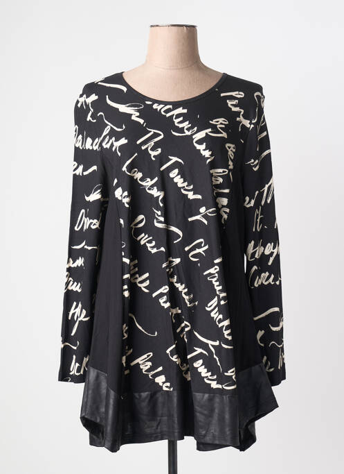Tunică mâneci lungi imprimeu fantezie negru SEE YOU femme