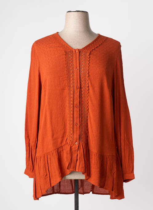 Tunică mâneci lungi țesătură crep portocaliu CISO femme