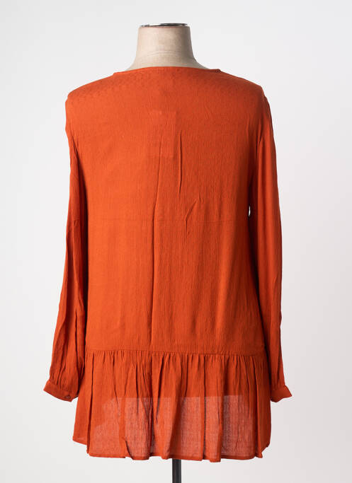 Tunică mâneci lungi țesătură crep portocaliu CISO femme
