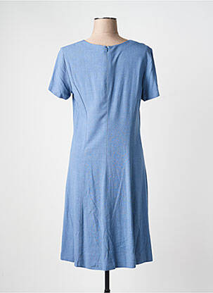 Rochie midi închidere cu fermoar la spate mâneci scurte albastru GEVANA femeie