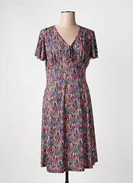 Rochie midi imprimeu fantezie mâneci scurte roz GEVANA femme