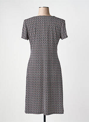Rochie midi imprimeu fantezie mâneci scurte negru GEVANA femeie