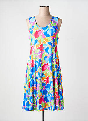 Rochie midi imprimeu fantezie fără mâneci albastru GEVANA femme