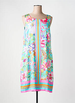 Rochie midi imprimeu fantezie fără mâneci verde ESQUALO femme