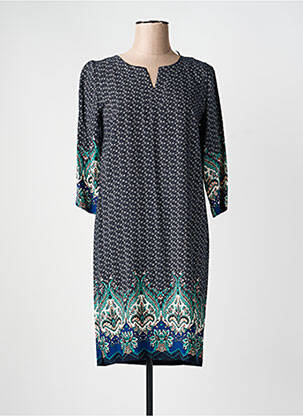 Rochie midi mâneci 3/4 mâneci 3/4 albastru GEVANA femeie