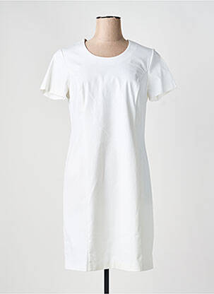 Rochie midi închidere cu fermoar la spate mâneci scurte alb GEVANA femme