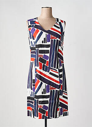 Rochie midi imprimeu fantezie fără mâneci albastru GEVANA femme