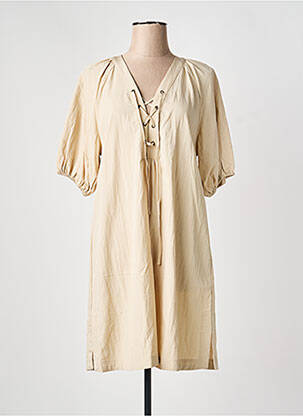 Rochie midi mâneci scurte mâneci scurte bej YEST femme