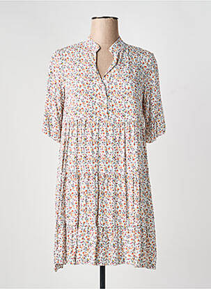 Rochie scurtă mâneci scurte mâneci scurte alb QUATTRO femeie