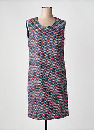 Rochie midi imprimeu fantezie fără mâneci albastru GEVANA femme