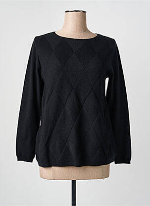 Pulover guler rotund mâneci lungi negru GEVANA femme