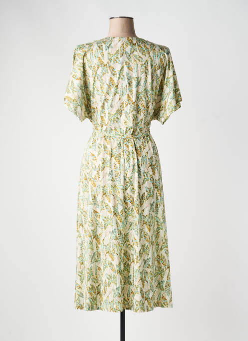 Rochie midi imprimeu fantezie mâneci scurte verde YEST femme