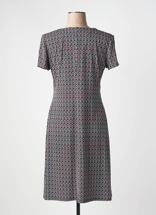 Rochie midi imprimeu fantezie mâneci scurte negru GEVANA femme