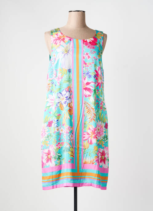 Rochie midi imprimeu fantezie fără mâneci verde ESQUALO femme