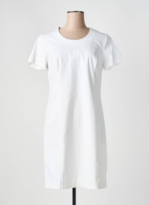 Rochie midi închidere cu fermoar la spate mâneci scurte alb GEVANA femme