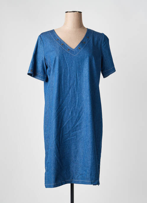 Rochie midi mâneci scurte mâneci scurte albastru GEVANA femme