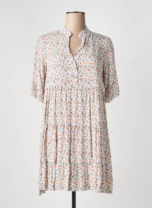 Rochie scurtă mâneci scurte mâneci scurte alb QUATTRO femme