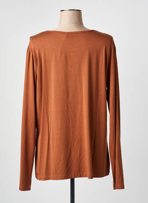 Tricou guler în v mâneci lungi maro YEST femme