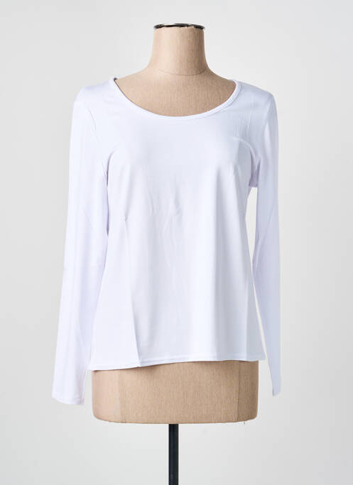 Tricou elasticitate mâneci lungi alb GEVANA femme