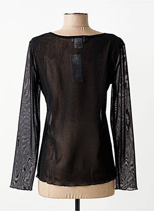 Top elasticitate mâneci lungi negru GEVANA femeie