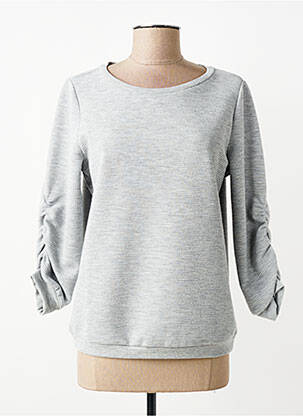 Pulover țesătură melanj mâneci lungi gri YEST femme