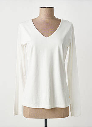 Top elasticitate mâneci lungi alb YEST femme