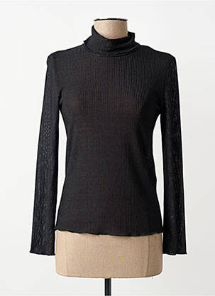 Top elasticitate mâneci lungi negru LUMINA femme