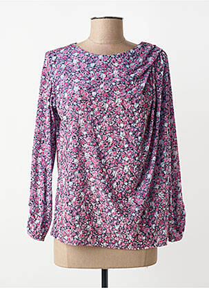 Bluză imprimeu floral mâneci lungi violet GEVANA femeie
