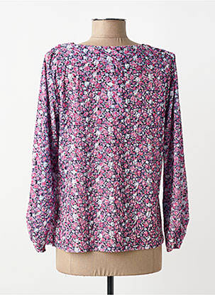 Bluză imprimeu floral mâneci lungi violet GEVANA femeie