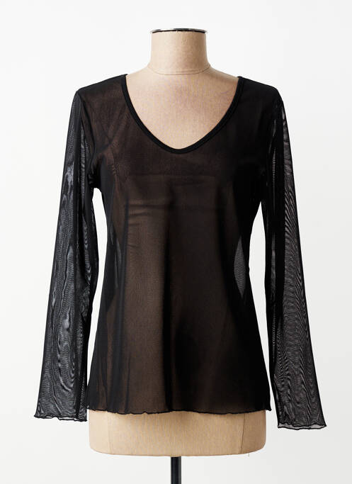 Top elasticitate mâneci lungi negru GEVANA femme