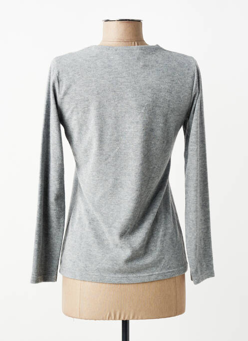 Pulover țesătură melanj mâneci lungi gri GEVANA femme