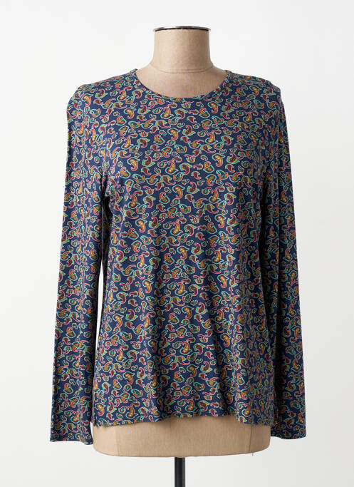 Top elasticitate mâneci lungi albastru GEVANA femme