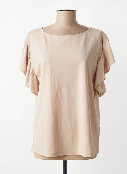 Top elasticitate mâneci lungi bej YEST femme