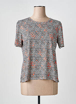 Top imprimeu fantezie mâneci scurte negru GEVANA femme