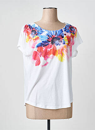 Top imprimeu fantezie mâneci scurte alb LE PETIT BAIGNEUR femme