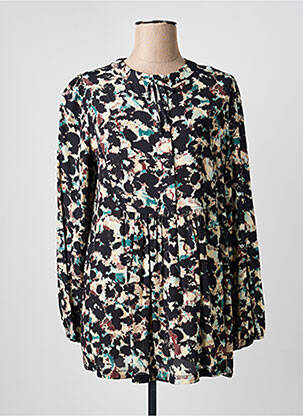 Bluză imprimeu fantezie mâneci lungi negru YEST femme