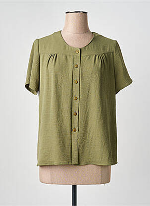 Cămașă mâneci scurte mâneci scurte verde GEVANA femme