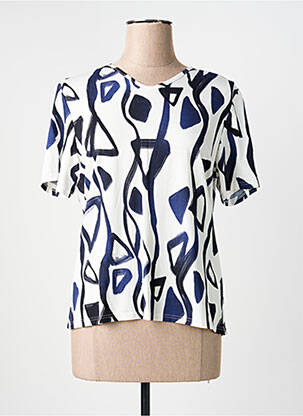 Top imprimeu fantezie mâneci scurte albastru GEVANA femme