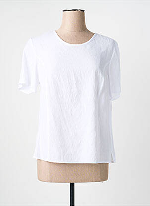 Tricou croială dreaptă mâneci scurte alb GEVANA femeie