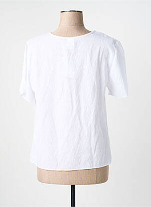 Tricou croială dreaptă mâneci scurte alb GEVANA femeie