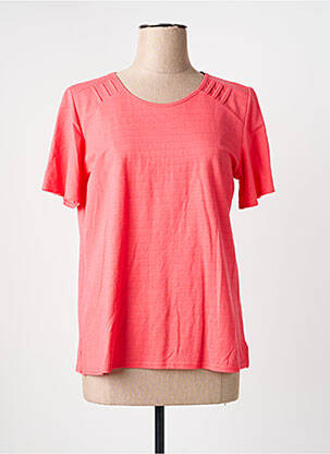 Tricou croială dreaptă mâneci scurte roz GEVANA femme