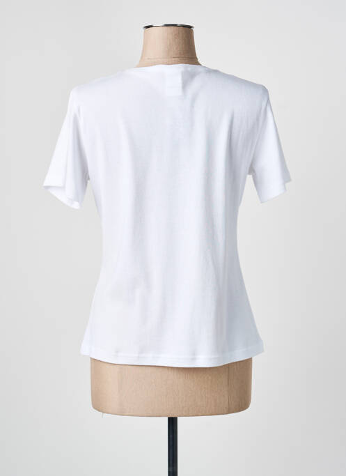 Tricou serigrafie cu strasuri mâneci scurte alb GEVANA femme