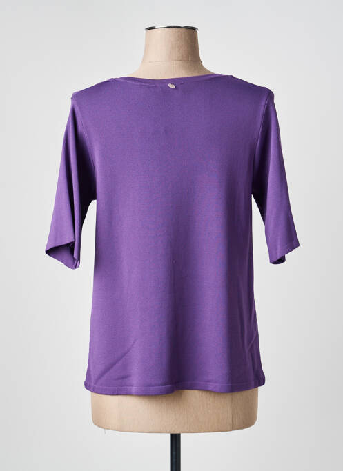 Top guler în v mâneci 3/4 violet YEST femme