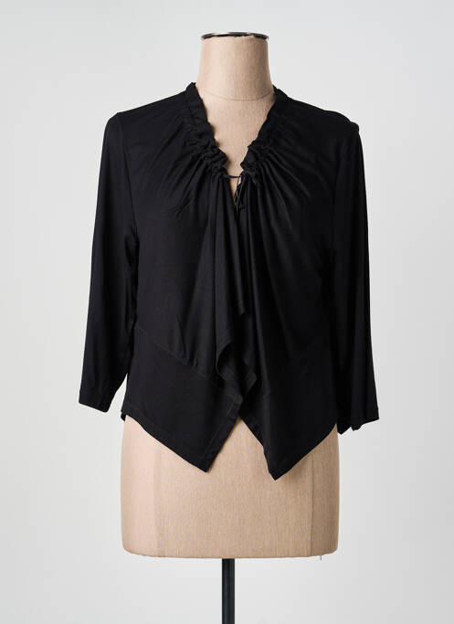 Top guler în v mâneci lungi negru 3322 femme