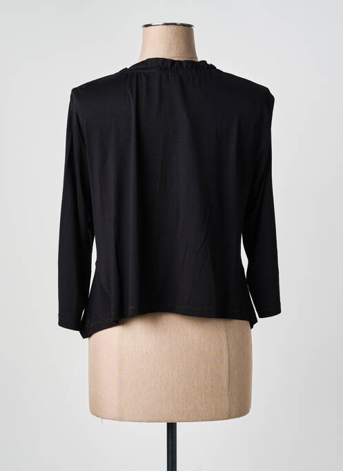 Top guler în v mâneci lungi negru 3322 femme