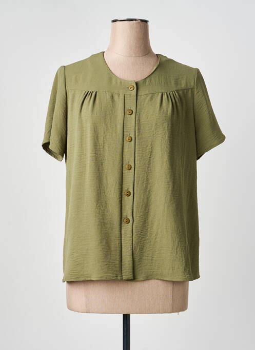 Cămașă mâneci scurte mâneci scurte verde GEVANA femme