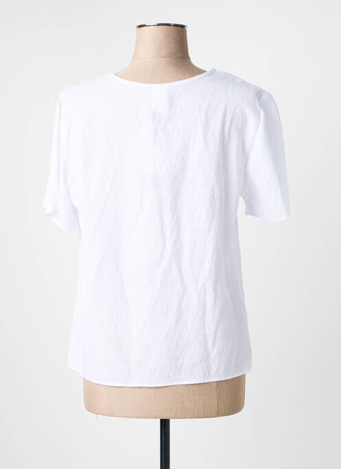 Tricou croială dreaptă mâneci scurte alb GEVANA femme