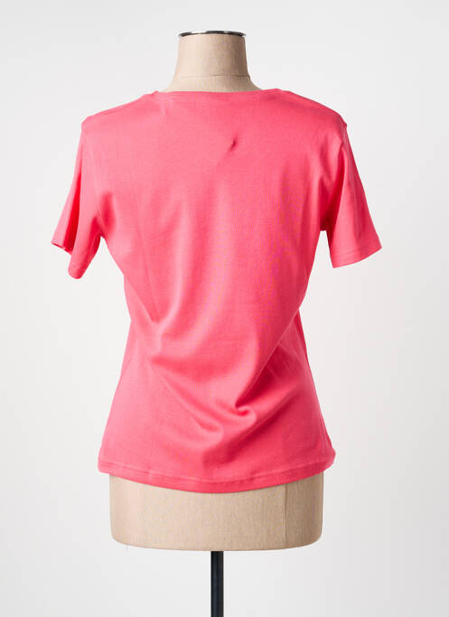 Tricou serigrafie cu strasuri mâneci scurte roz GEVANA femme